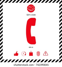 Telephone handset, telephone receiver symbol icon