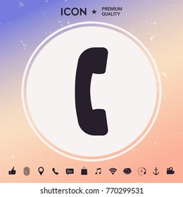 Telephone handset, telephone receiver symbol icon
