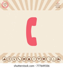 Telephone handset, telephone receiver symbol icon