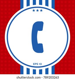 Telephone handset, telephone receiver symbol icon