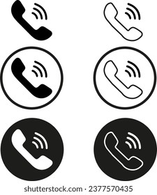 Telephone handset set. Collection of telephone icons. Set of linear vector phones isolated on white background. Communication chat. communication, phone icons