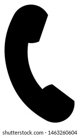Telephone handset silhouette icon. Vector illustration isolated on white background.