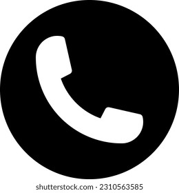 Einfache Kreissymbol für Telefonhandapparate (schwarz)