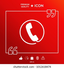 Telephone handset surrounded by a telephone cord - icon