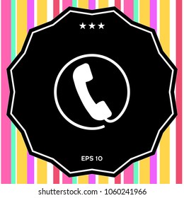 Telephone handset surrounded by a telephone cord - icon