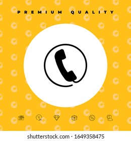 Telephone handset surrounded by a telephone cord - icon. Graphic elements for your design