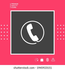 Telephone handset surrounded by a telephone cord - icon