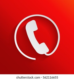 Telephone handset surrounded by a telephone cord - icon