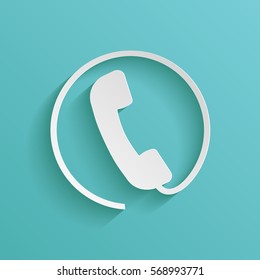 Telephone handset surrounded by a telephone cord - icon