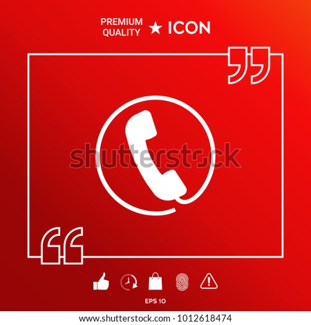 Telephone handset surrounded by a telephone cord - icon