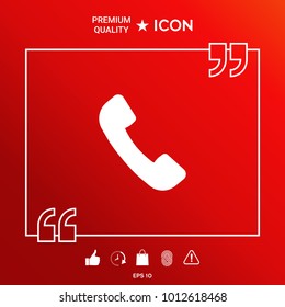 Telephone handset symbol, telephone receiver icon