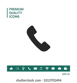 Telephone handset symbol, telephone receiver icon