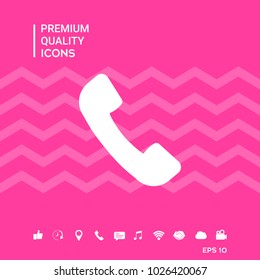 Telephone handset symbol, telephone receiver icon