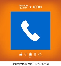 Telephone handset symbol, telephone receiver icon
