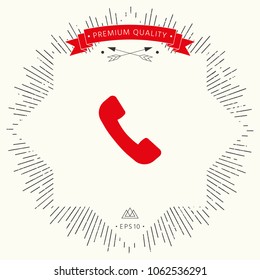 Telephone handset symbol, telephone receiver icon