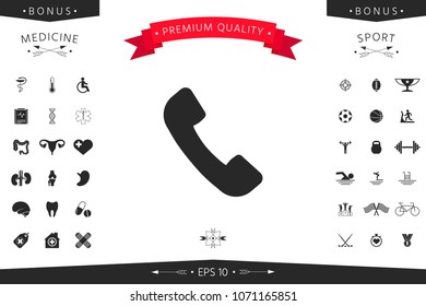 Telephone handset symbol, telephone receiver icon
