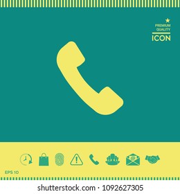 Telephone handset symbol, telephone receiver icon