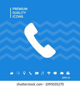 Telephone handset symbol, telephone receiver icon