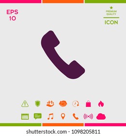 Telephone handset symbol, telephone receiver icon