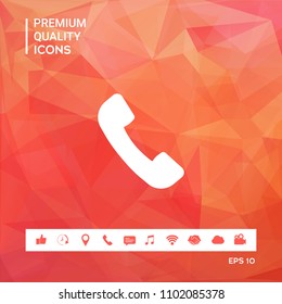 Telephone handset symbol, telephone receiver icon