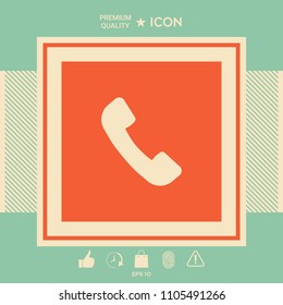 Telephone handset symbol, telephone receiver icon
