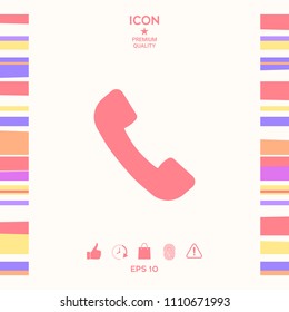 Telephone handset symbol, telephone receiver icon