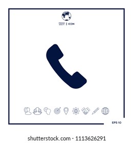 Telephone handset symbol, telephone receiver icon