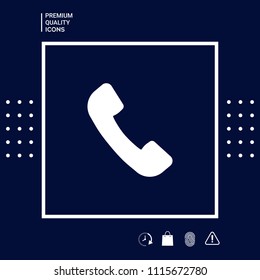 Telephone handset symbol, telephone receiver icon