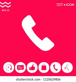 Telephone handset symbol, telephone receiver icon