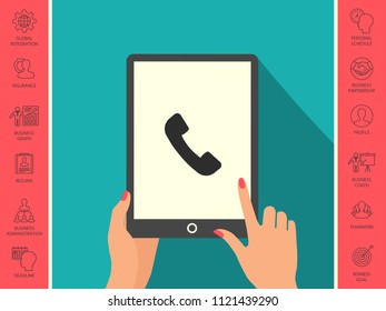 Telephone handset symbol, telephone receiver icon