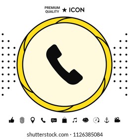 Telephone handset symbol, telephone receiver icon