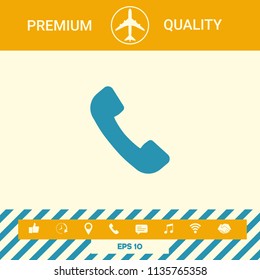 Telephone handset symbol, telephone receiver icon