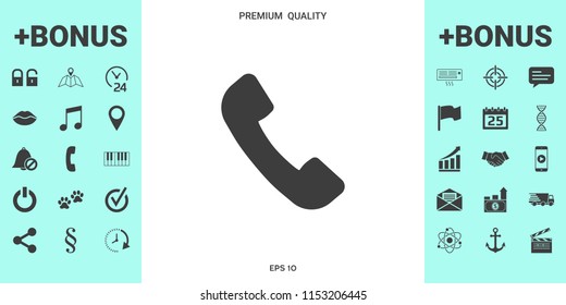 Telephone handset symbol, telephone receiver icon
