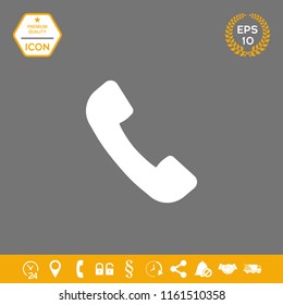 Telephone handset symbol, telephone receiver icon