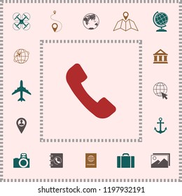 Telephone handset symbol, telephone receiver icon