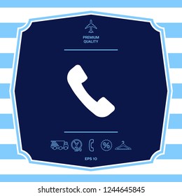 Telephone handset symbol, telephone receiver icon. Graphic elements for your design