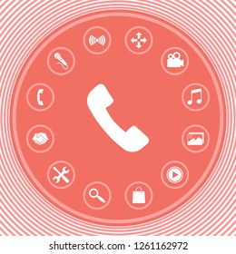 Telephone handset symbol, telephone receiver icon. Graphic elements for your design