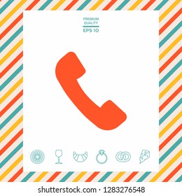 Telephone handset symbol, telephone receiver icon. Graphic elements for your design