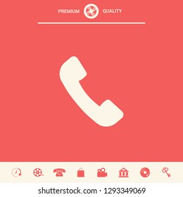 Telephone handset symbol, telephone receiver icon. Graphic elements for your design