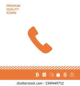 Telephone handset symbol, telephone receiver icon. Graphic elements for your design