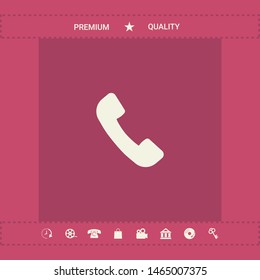 Telephone handset symbol, telephone receiver icon. Graphic elements for your design