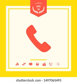 Telephone handset symbol, telephone receiver icon. Graphic elements for your design