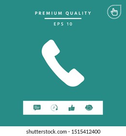 Telephone handset symbol, telephone receiver icon. Graphic elements for your design