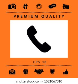 Telephone handset symbol, telephone receiver icon. Graphic elements for your design