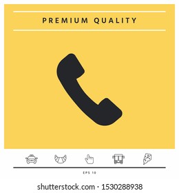 Telephone handset symbol, telephone receiver icon. Graphic elements for your design