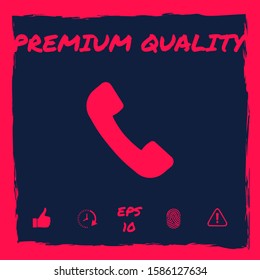 Telephone handset symbol, telephone receiver icon. Graphic elements for your design