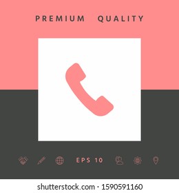 Telephone handset symbol, telephone receiver icon. Graphic elements for your design