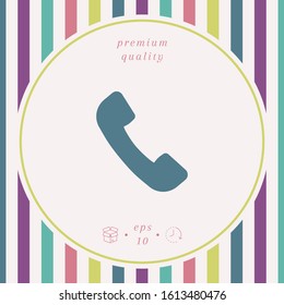 Telephone handset symbol, telephone receiver icon. Graphic elements for your design