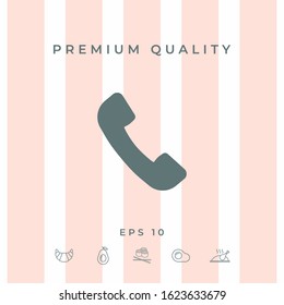 Telephone handset symbol, telephone receiver icon. Graphic elements for your design