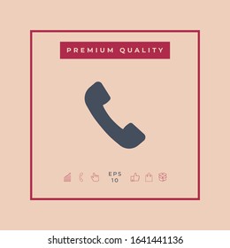 Telephone handset symbol, telephone receiver icon. Graphic elements for your design